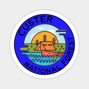 Custer National Forest Montana Camping Canoe Sticker